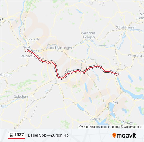 Bahnlinie IR37 Karte