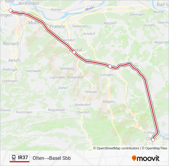 IR37 Train Line Map