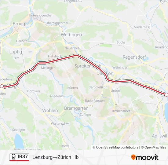 IR37 Train Line Map