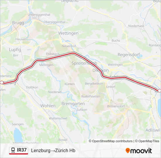 IR37 Train Line Map