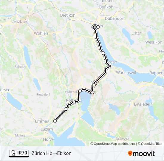 IR70 Train Line Map