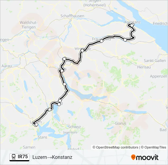 IR75 Train Line Map