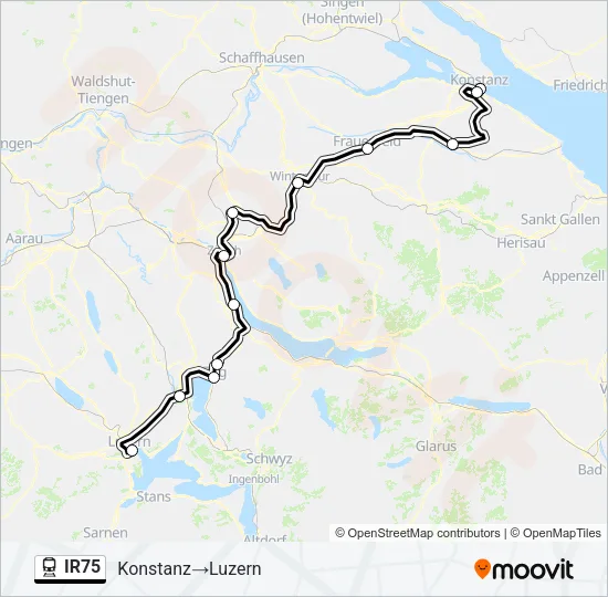 IR75 Train Line Map