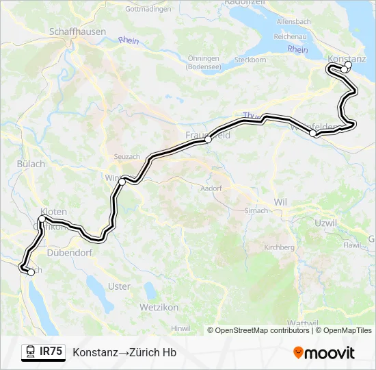 IR75 Train Line Map