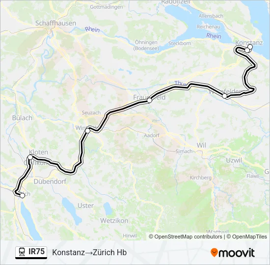 IR75 Train Line Map