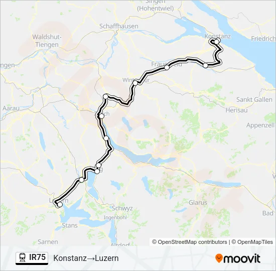 IR75 Train Line Map