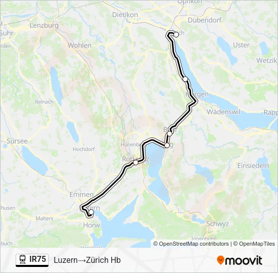 IR75 Train Line Map