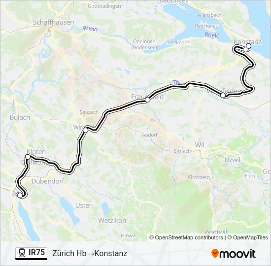 IR75 Train Line Map