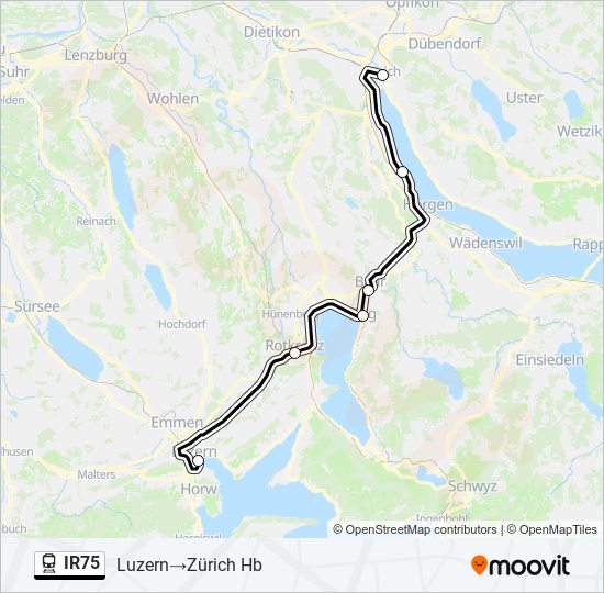 IR75 train Line Map