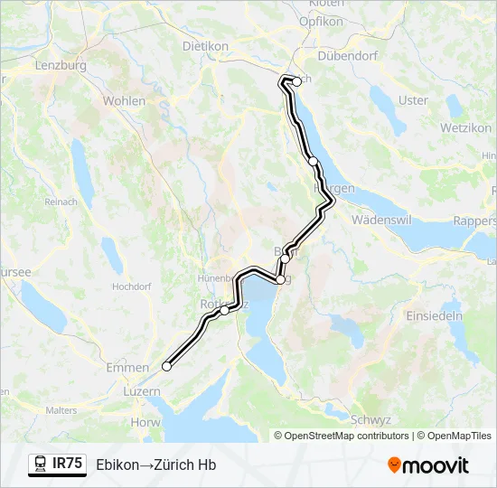 IR75 Train Line Map