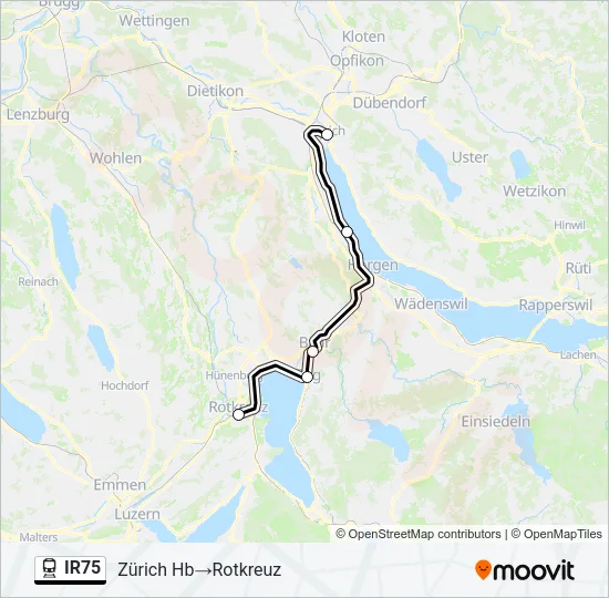 IR75 Train Line Map