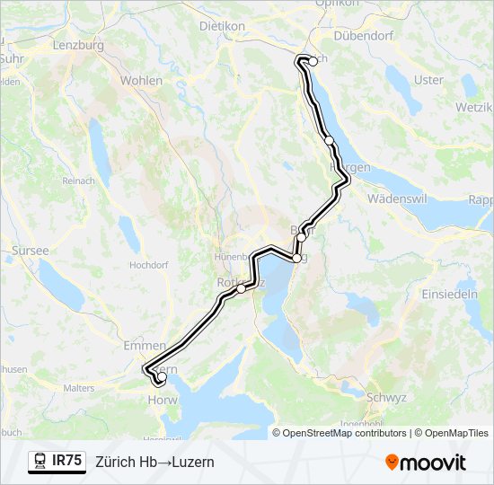 IR75 Train Line Map