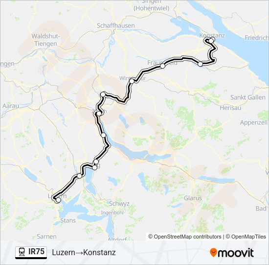 IR75 Train Line Map