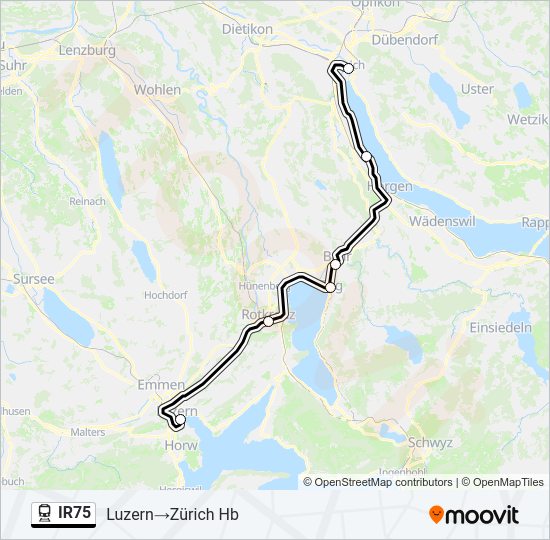 IR75 Train Line Map