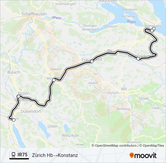 IR75 Train Line Map