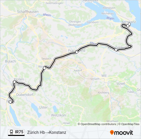 IR75 Train Line Map