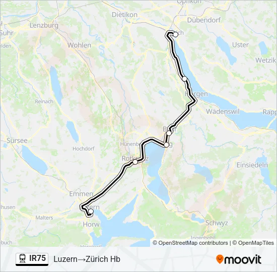 IR75 Train Line Map