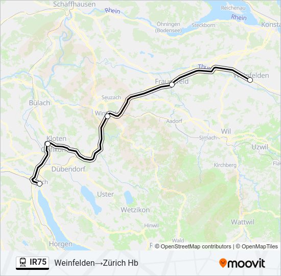 IR75 Train Line Map