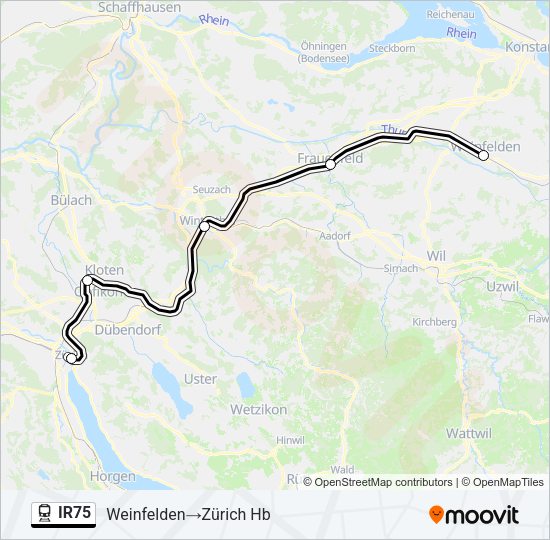 IR75 Train Line Map