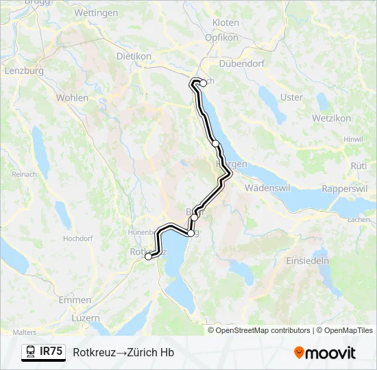 IR75 Train Line Map