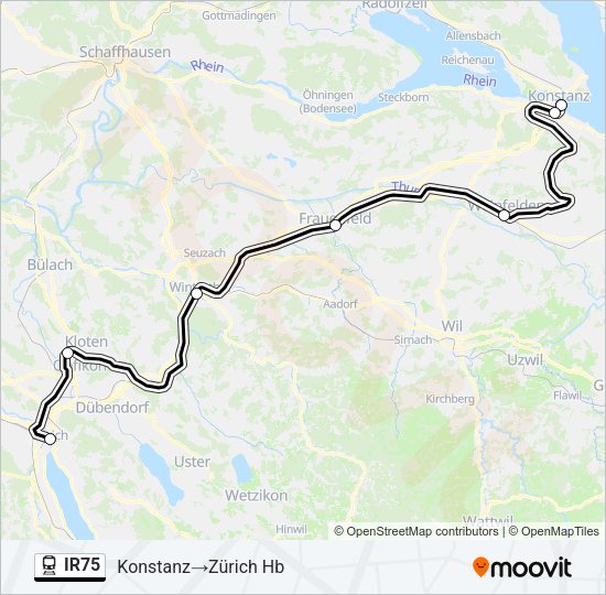 IR75 Train Line Map