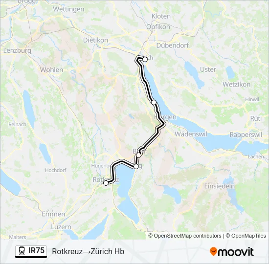 IR75 Train Line Map