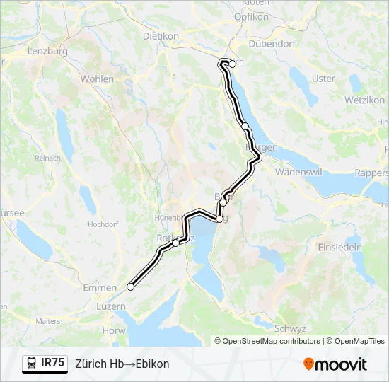 IR75 Train Line Map