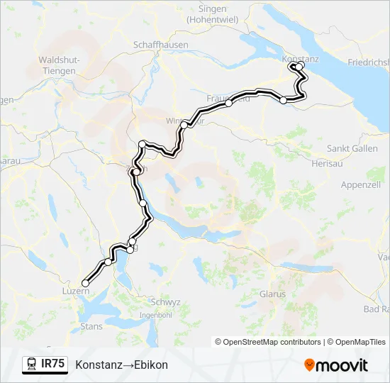IR75 Train Line Map