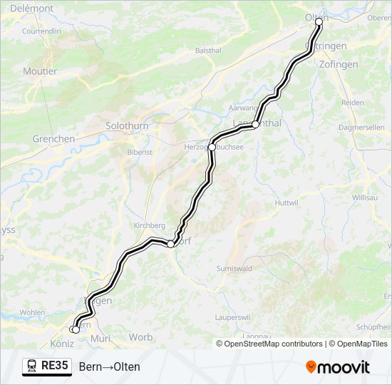 RE35 Train Line Map
