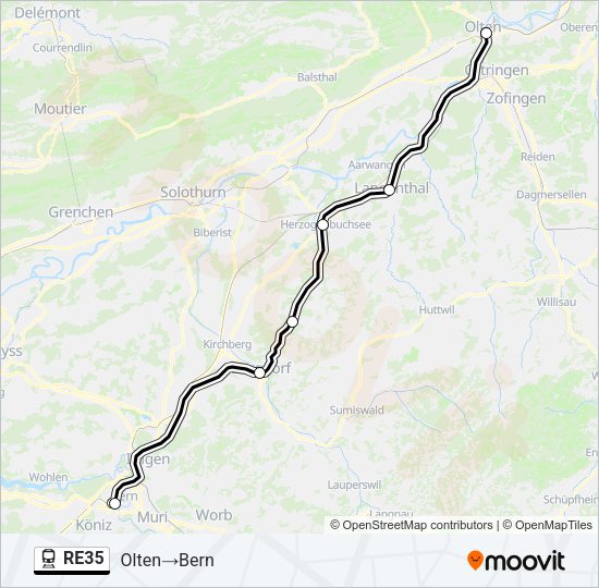 RE35 Train Line Map