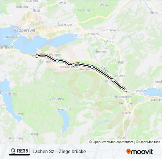 RE35 Train Line Map