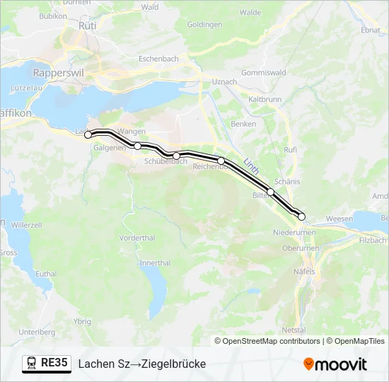 RE35 Train Line Map