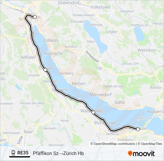 RE35 Train Line Map