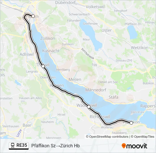 RE35 Train Line Map