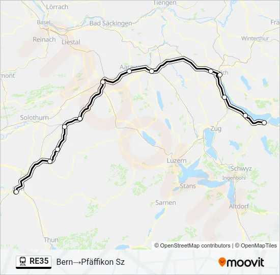 RE35 Train Line Map