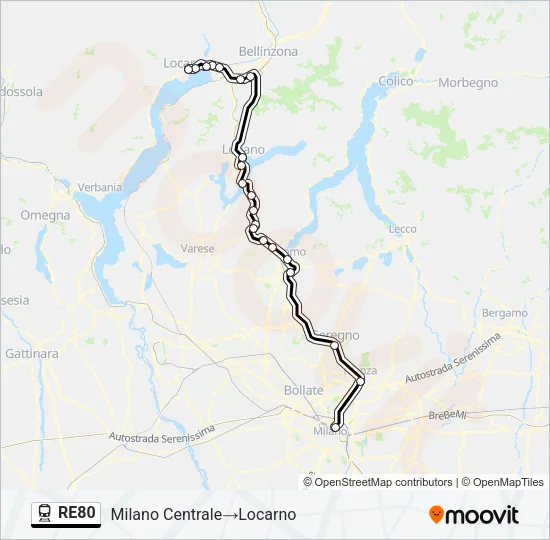 RE80 Train Line Map