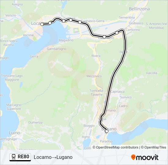 RE80 Train Line Map