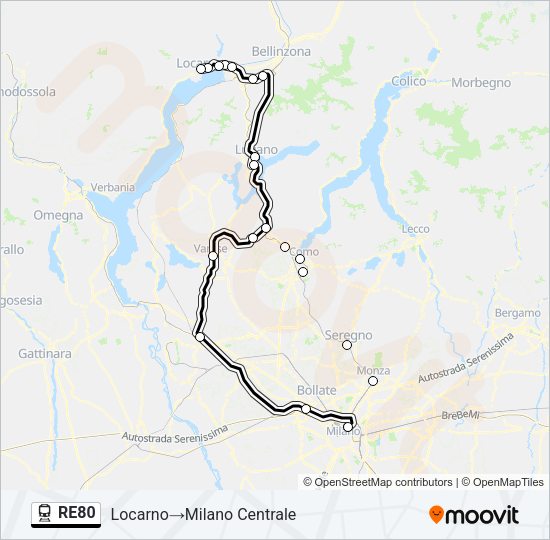 RE80 Train Line Map