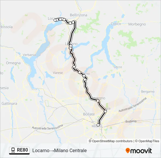 RE80 Train Line Map