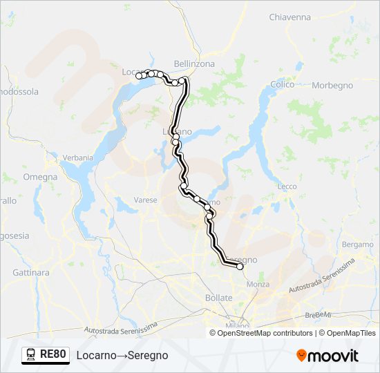 RE80 Train Line Map