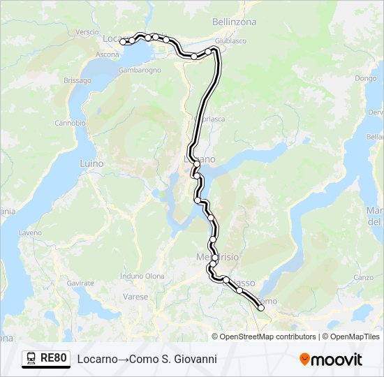 RE80 Train Line Map