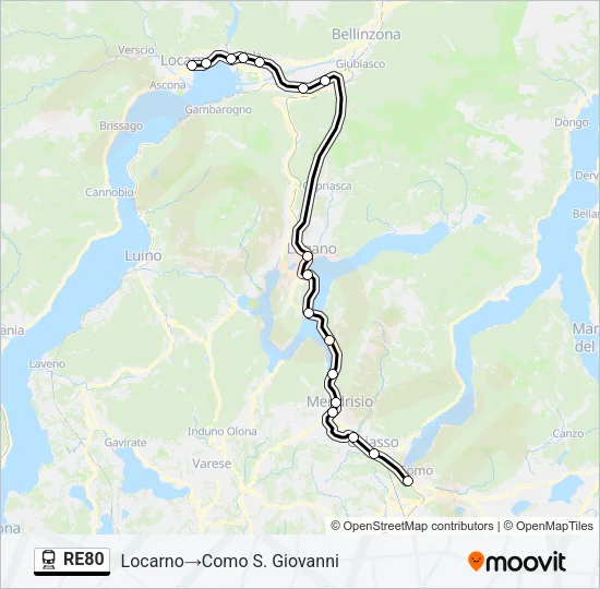 RE80 Train Line Map