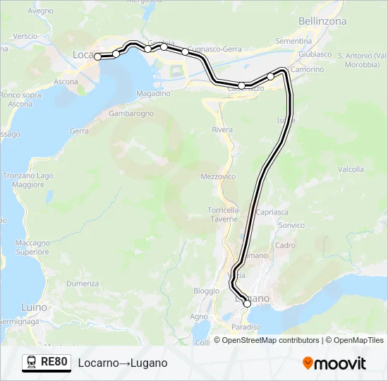 RE80 Train Line Map