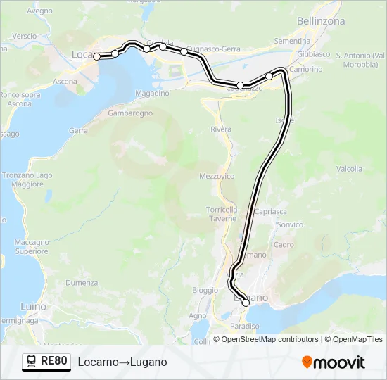 RE80 Train Line Map
