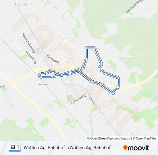 1 Bus Line Map