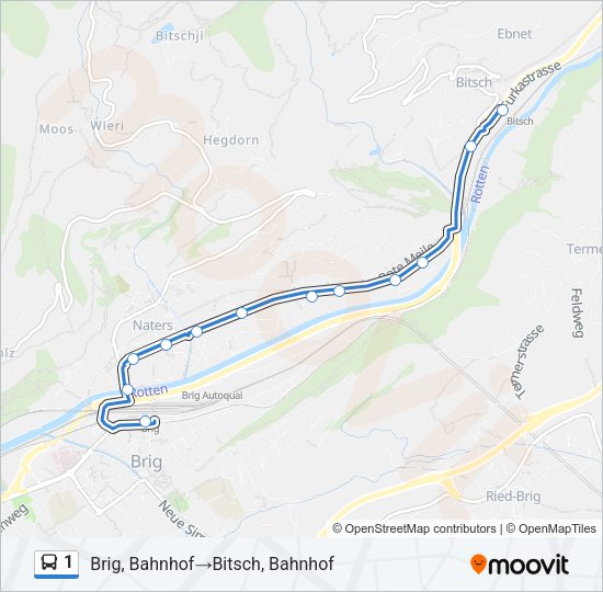 1 Bus Line Map