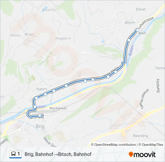 1 Bus Line Map