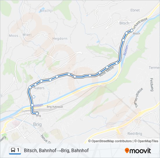 1 Bus Line Map