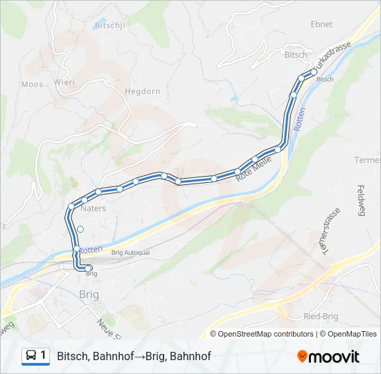 1 Bus Line Map