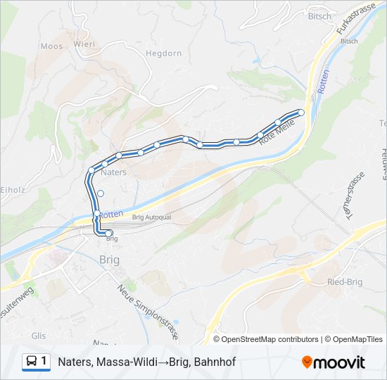 1 Bus Line Map